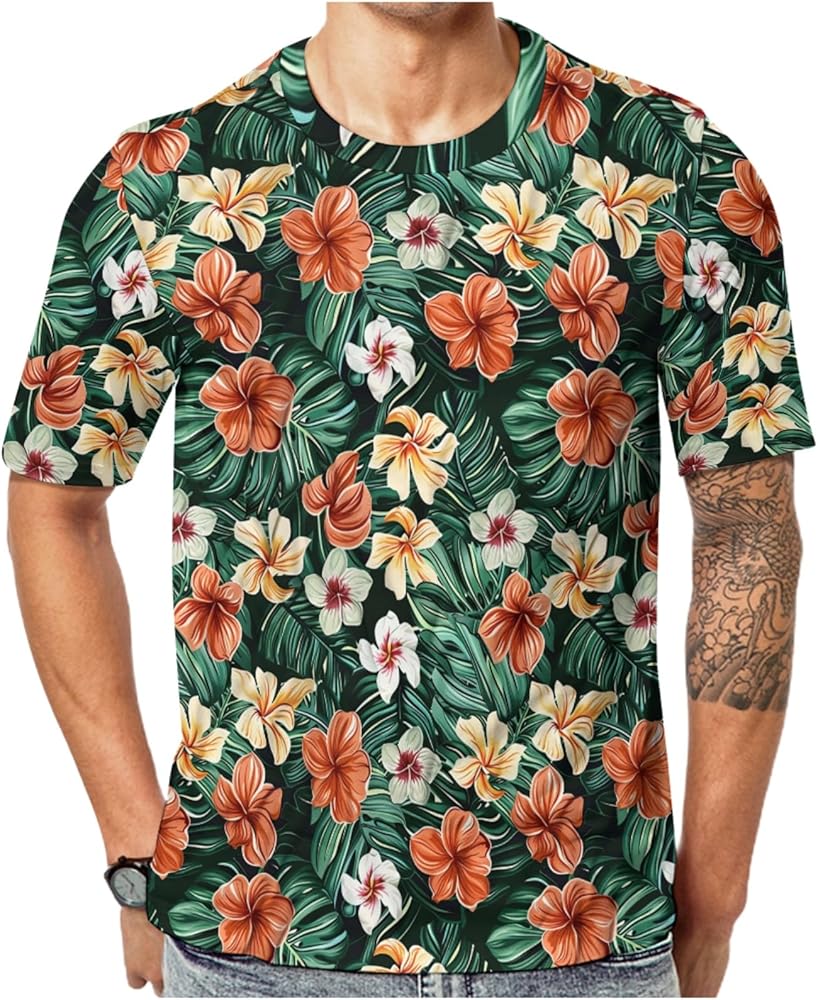 T-shirt hoa retro 70s